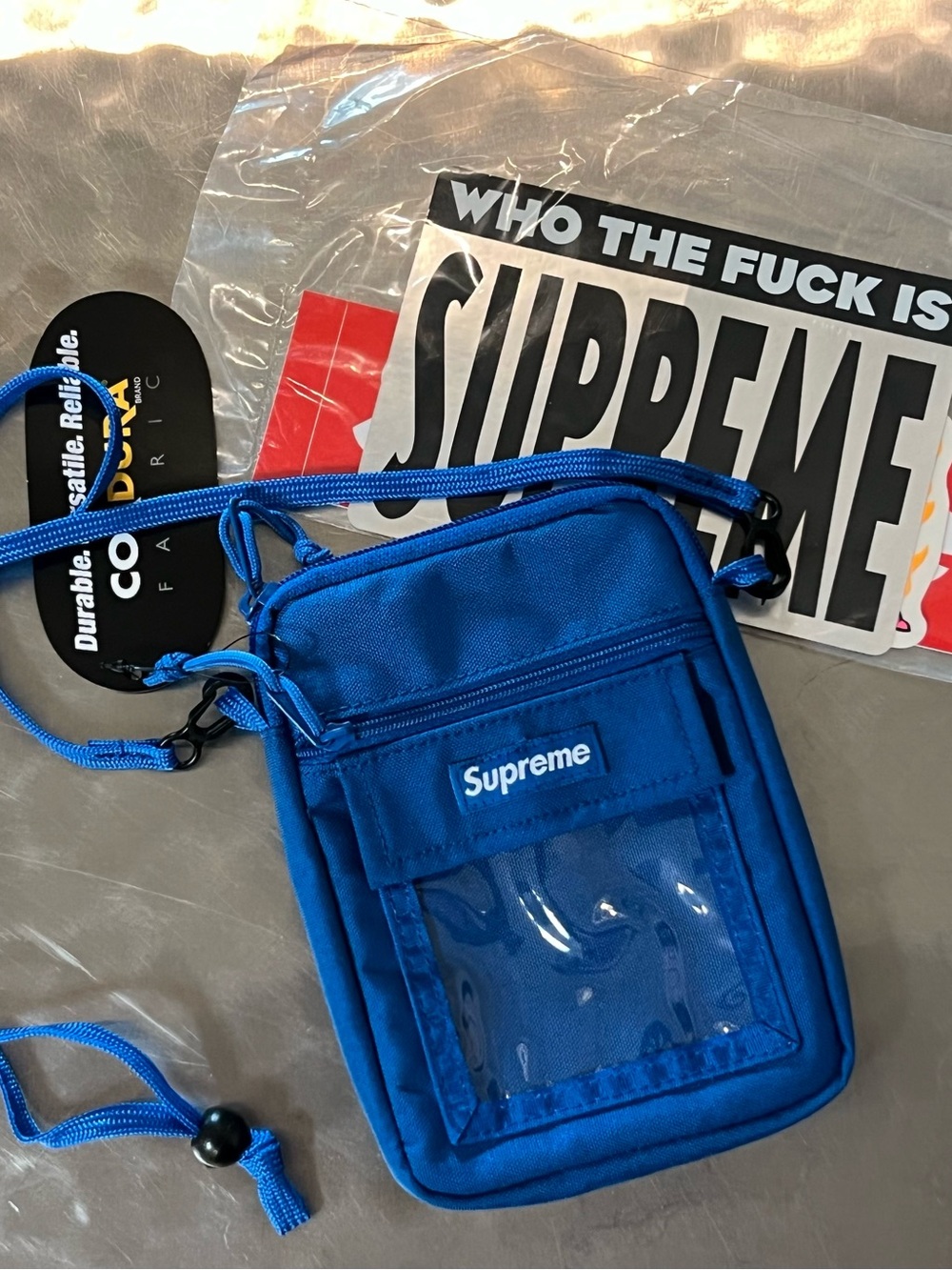 Supreme Blue Cordura Shoulder Pouch